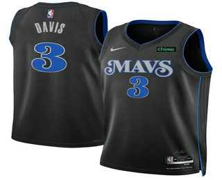 Mens Dallas Mavericks #3 Anthony Davis Black 2025 City Edition Stitched Jersey Dzhi